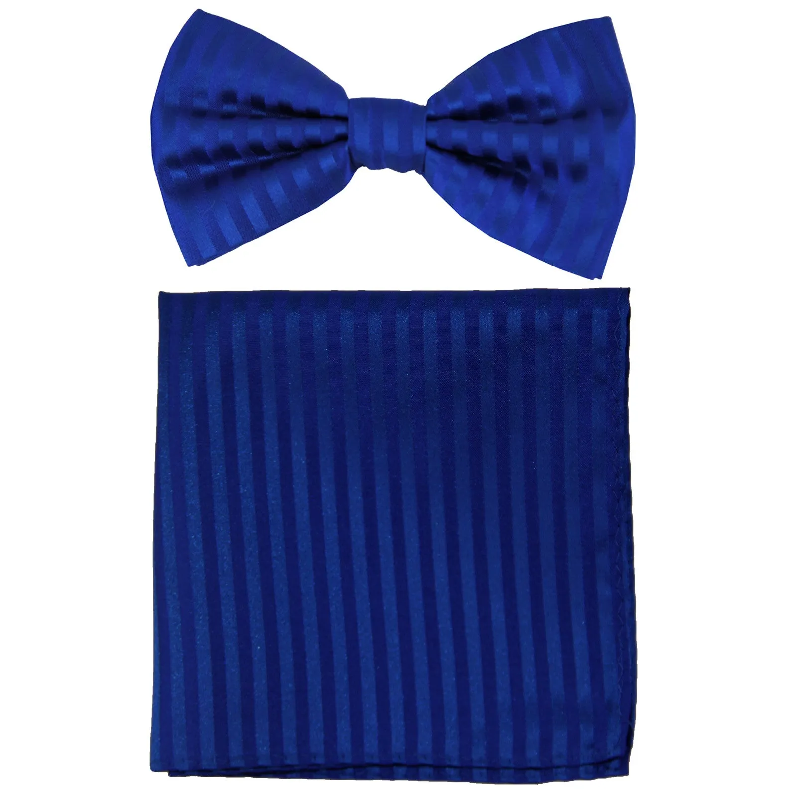 New formal men's pre tied Bow tie & Pocket Square Hankie stripes