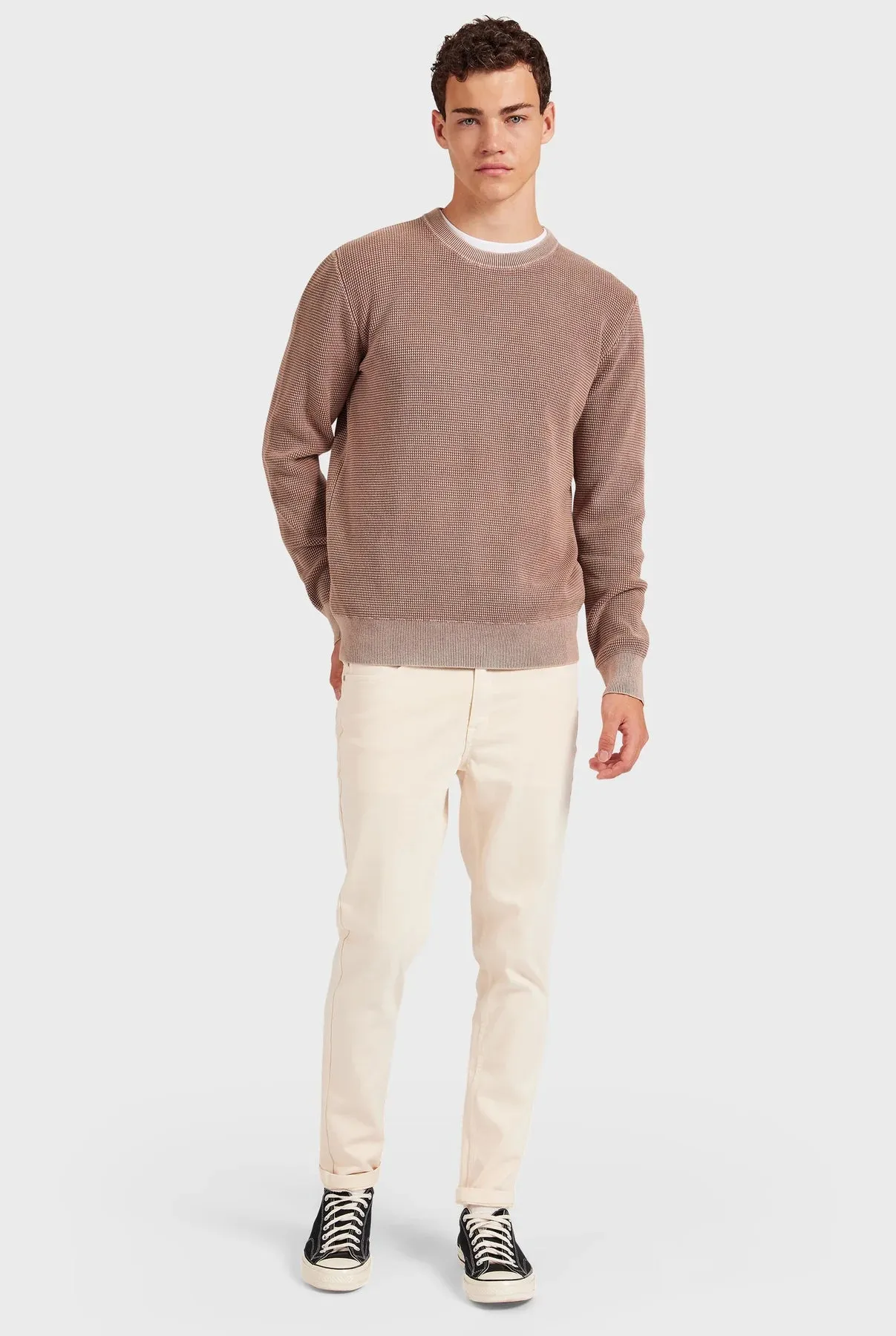 Newport Crew Knit in Rose Tan