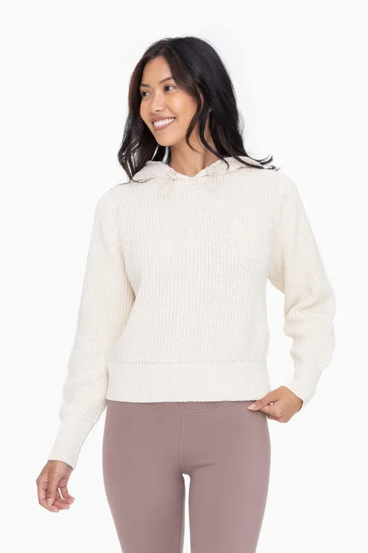 Nylon Trim Knit Hoodie