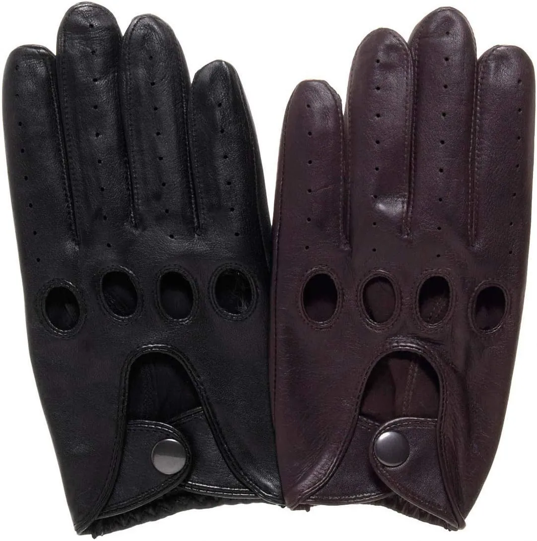 Pratt & Hart Silverstone Men’s Leather Driving Gloves (Unlined) Great for Bikers and Motorcycle Enthusiasts (Sheepskin)