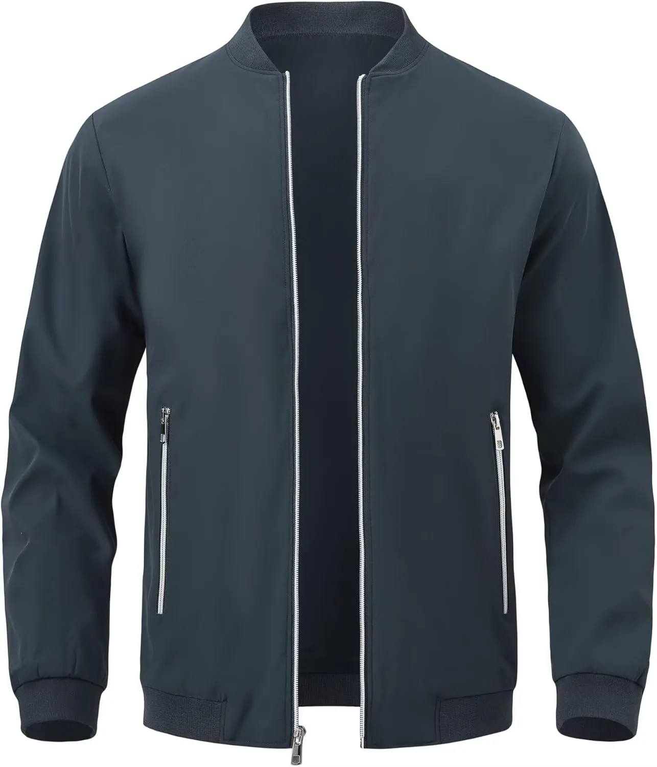QPNGRP Men's Bright Zipper Windbreaker Softshell Lightweight Jacket