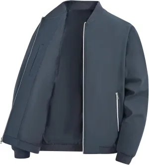 QPNGRP Men's Bright Zipper Windbreaker Softshell Lightweight Jacket