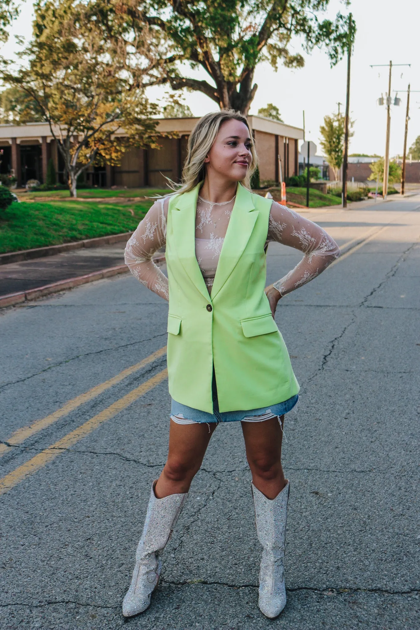 Really Mean It Sleeveless Blazer -2 Colors