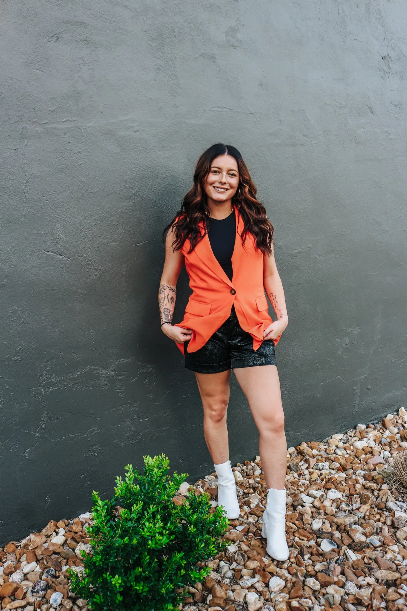 Really Mean It Sleeveless Blazer -2 Colors