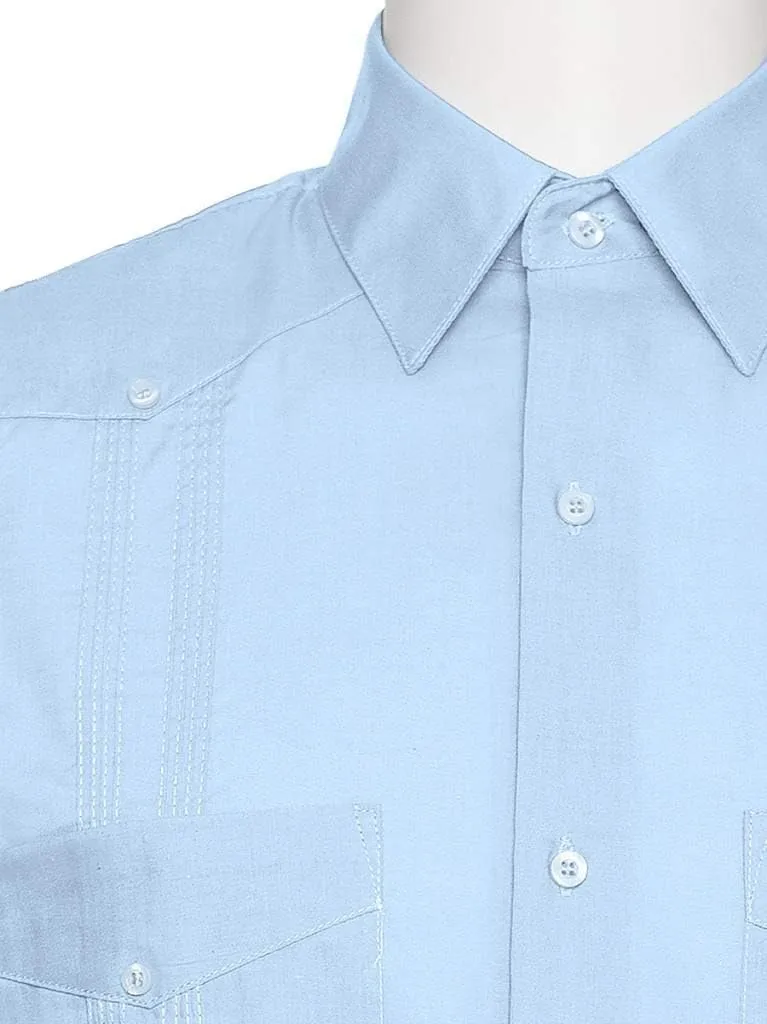 Short Sleeve Guayabera Shirt - for Men Cuban Linen Look