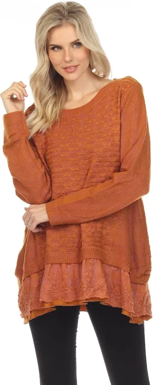 SIMPLY COUTURE Women's Sparkle Dressy Pullover Knit Sweater Sequin Tops (Available in Plus Size)