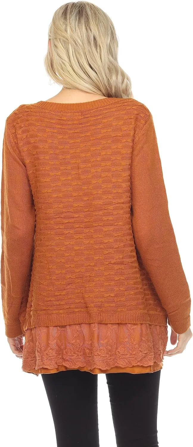 SIMPLY COUTURE Women's Sparkle Dressy Pullover Knit Sweater Sequin Tops (Available in Plus Size)