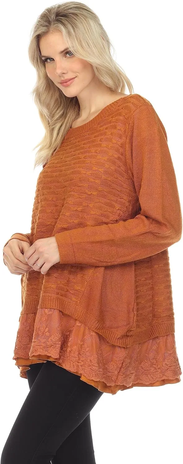 SIMPLY COUTURE Women's Sparkle Dressy Pullover Knit Sweater Sequin Tops (Available in Plus Size)