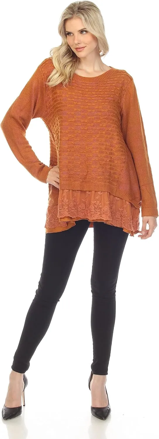 SIMPLY COUTURE Women's Sparkle Dressy Pullover Knit Sweater Sequin Tops (Available in Plus Size)