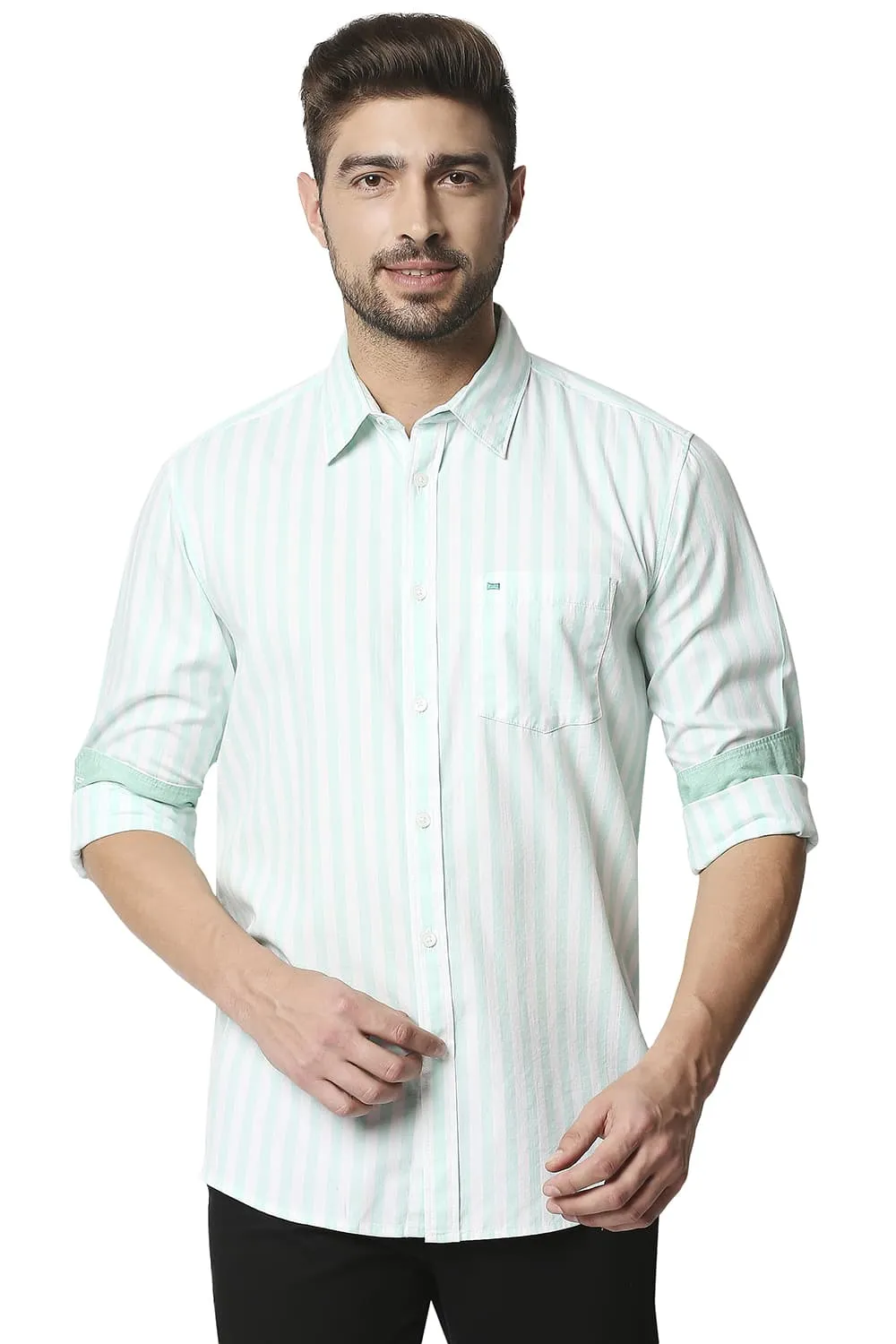 Slim Fit Twill Stripe Shirt
