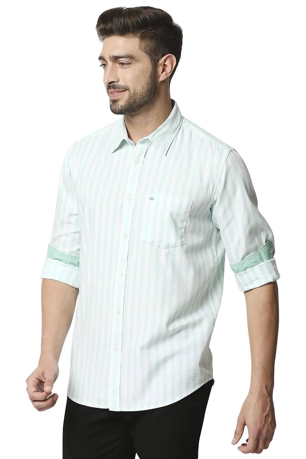 Slim Fit Twill Stripe Shirt