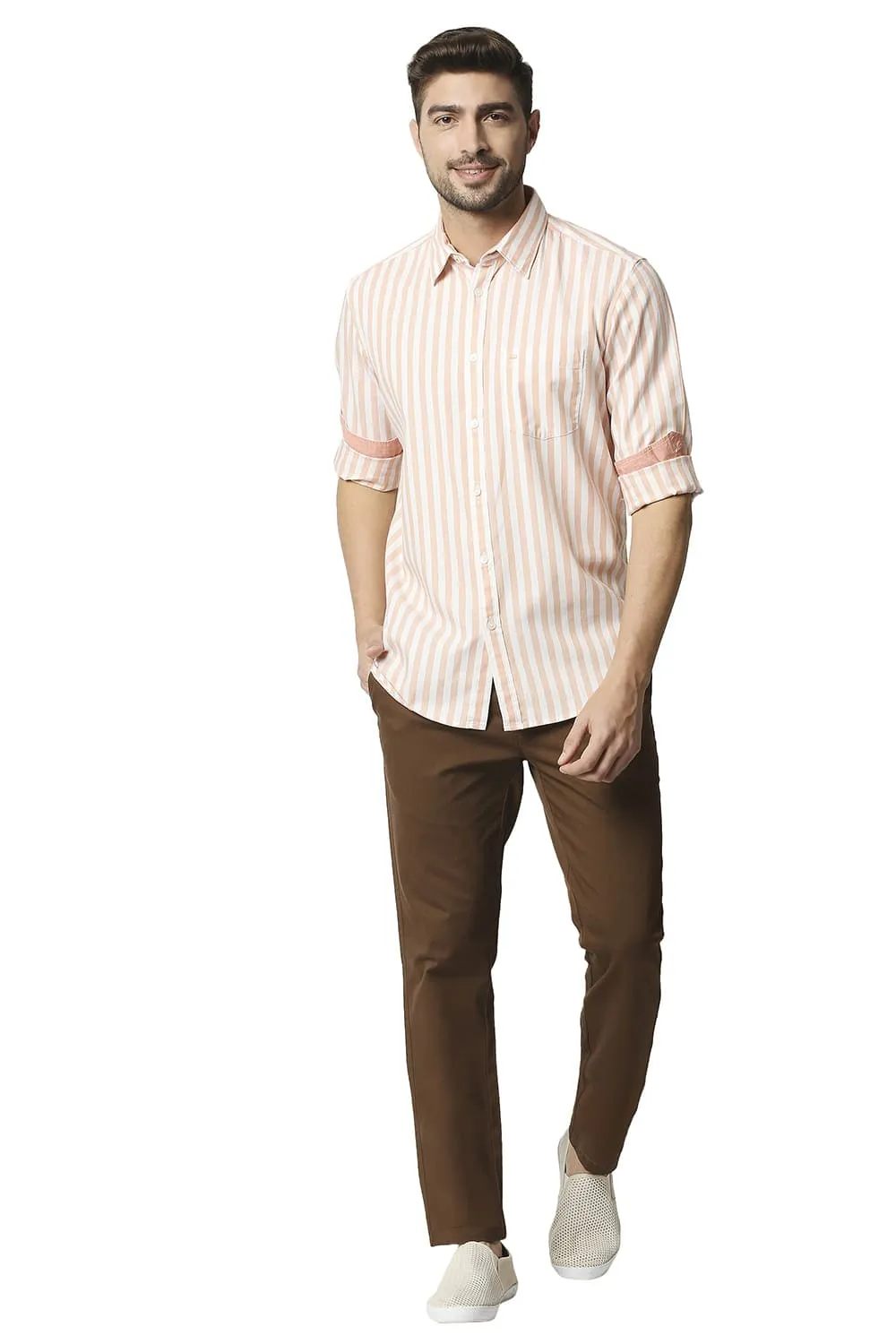 Slim Fit Twill Stripe Shirt