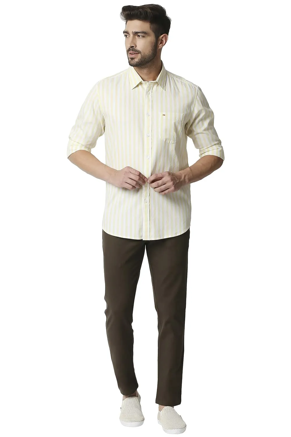 Slim Fit Twill Stripe Shirt