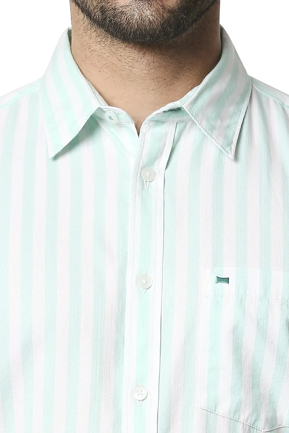 Slim Fit Twill Stripe Shirt