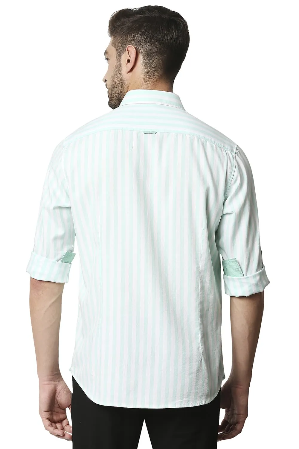 Slim Fit Twill Stripe Shirt