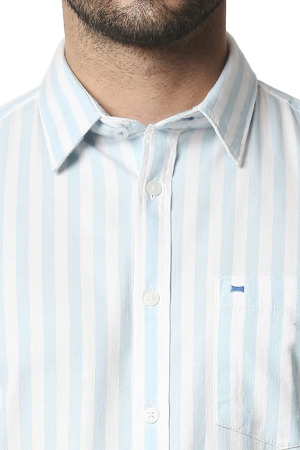Slim Fit Twill Stripe Shirt