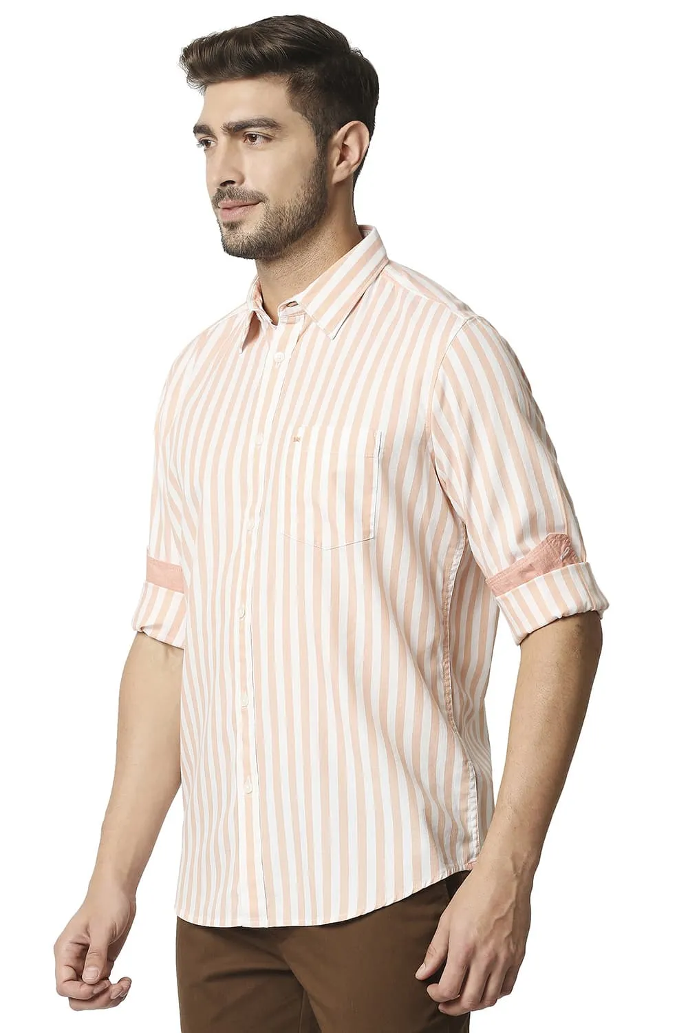 Slim Fit Twill Stripe Shirt