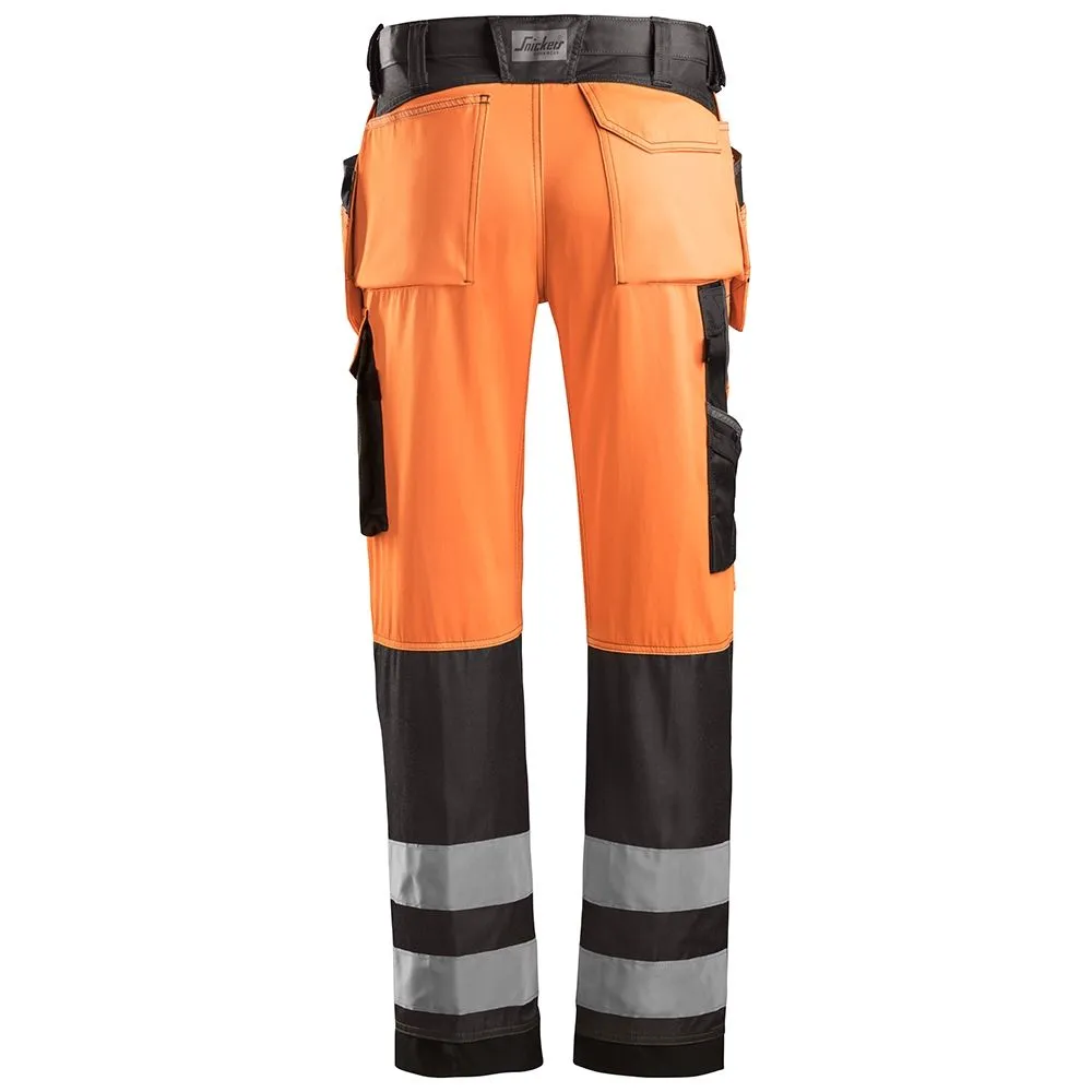 Snickers&#x20;3233&#x20;Work&#x20;Trousers&#x2B;&#x20;Holster&#x20;Pockets&#x20;High-Vis&#x20;Class&#x20;2&#x20;-&#x20;Orange&#x2F;Black