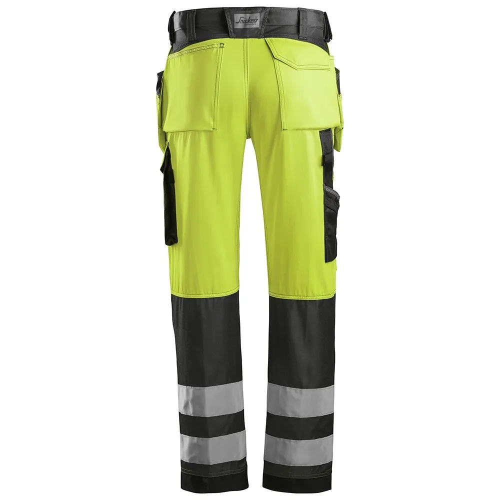 Snickers&#x20;3233&#x20;Work&#x20;Trousers&#x2B;&#x20;Holster&#x20;Pockets&#x20;High-Vis&#x20;Class&#x20;2&#x20;-&#x20;Yellow&#x2F;Black