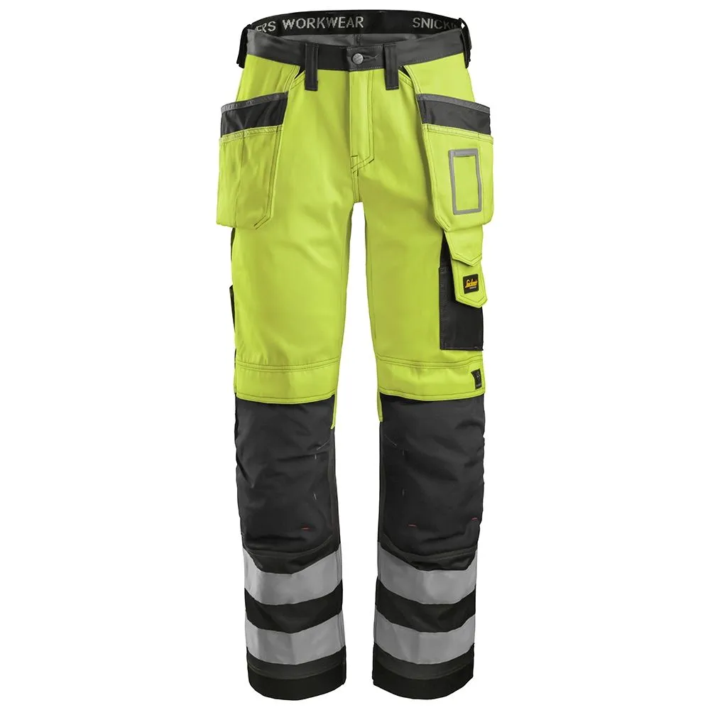 Snickers&#x20;3233&#x20;Work&#x20;Trousers&#x2B;&#x20;Holster&#x20;Pockets&#x20;High-Vis&#x20;Class&#x20;2&#x20;-&#x20;Yellow&#x2F;Black