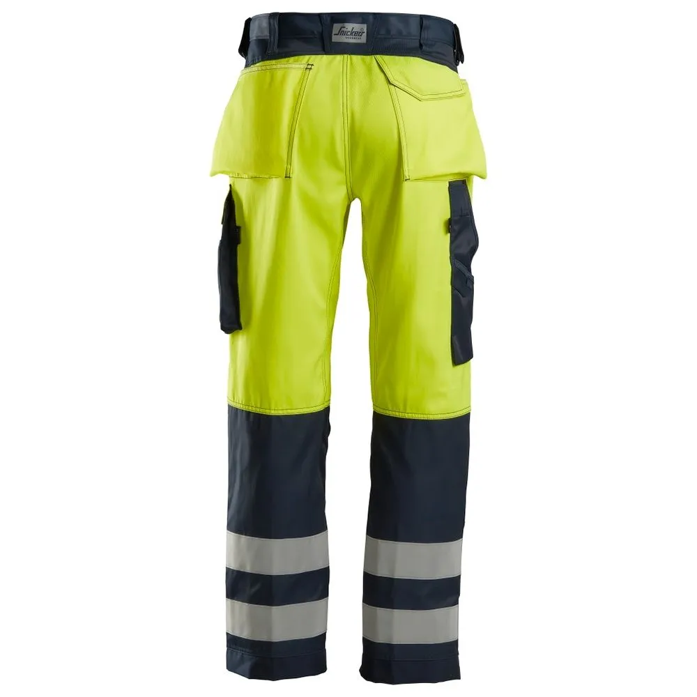 Snickers&#x20;3333&#x20;Work&#x20;Trousers&#x20;High-Vis&#x20;Class&#x20;2&#x20;-&#x20;Yellow&#x2F;Navy