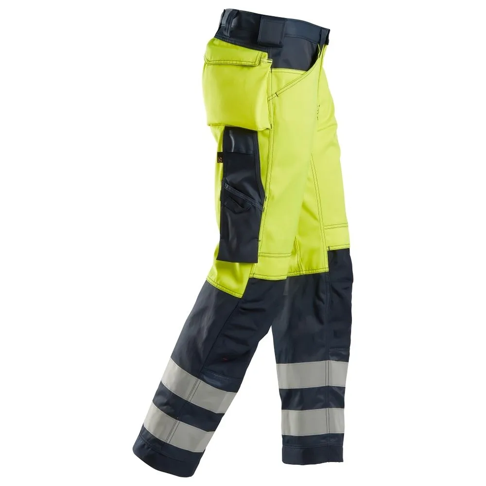 Snickers&#x20;3333&#x20;Work&#x20;Trousers&#x20;High-Vis&#x20;Class&#x20;2&#x20;-&#x20;Yellow&#x2F;Navy