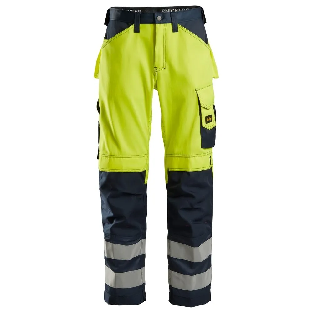 Snickers&#x20;3333&#x20;Work&#x20;Trousers&#x20;High-Vis&#x20;Class&#x20;2&#x20;-&#x20;Yellow&#x2F;Navy
