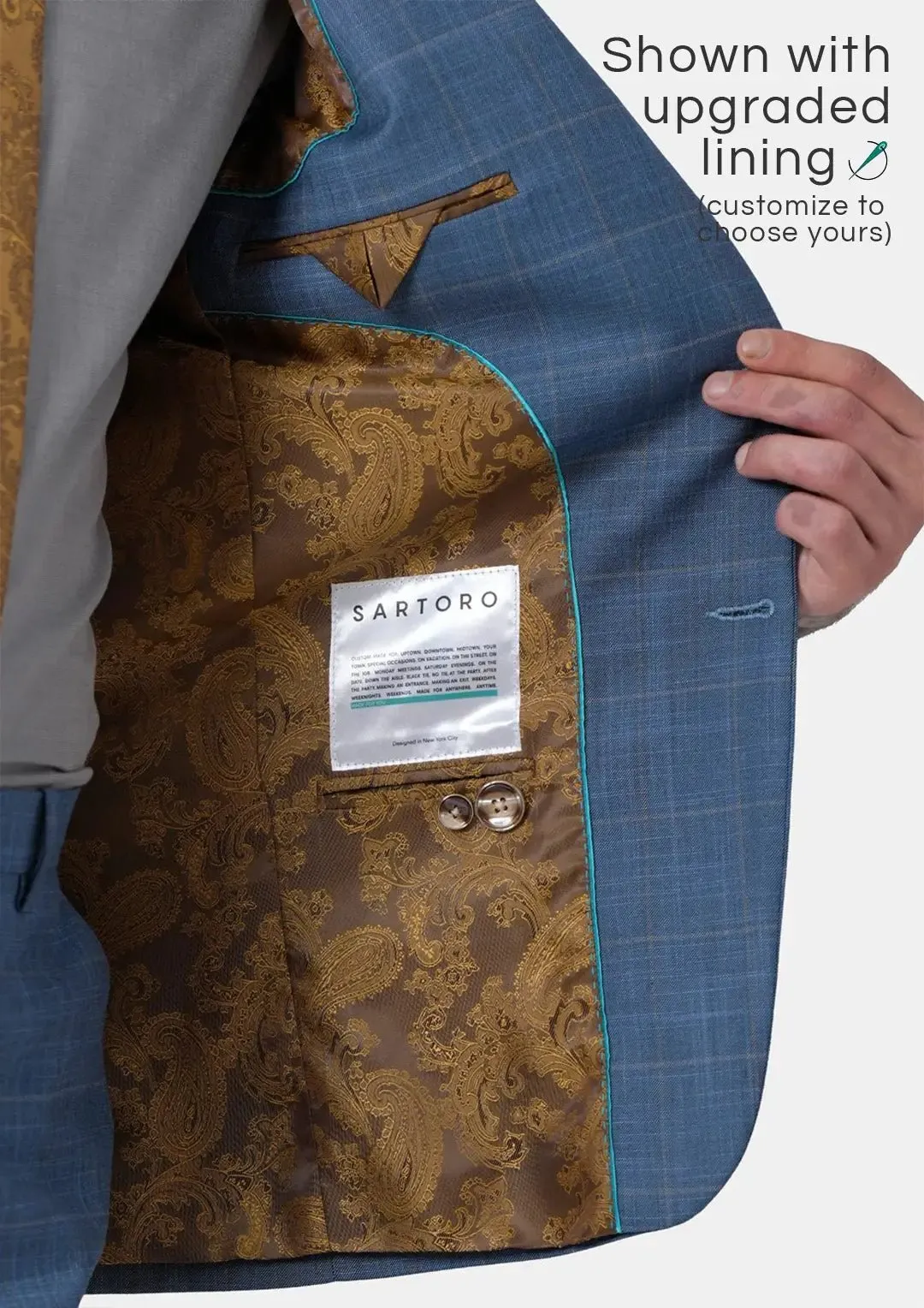 Thompson Sky Blue Windowpane Jacket