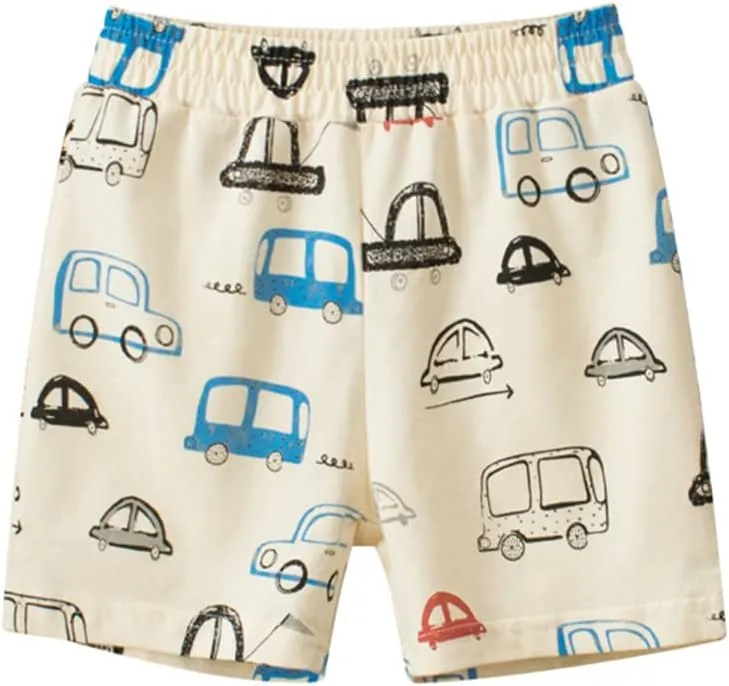 Toddler Boys Summer Knit Shorts with Pocket, 2/3/4 Pack Baby Pull-On Soft Active Shorts