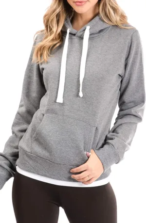 Urban Look Womens Active Long Sleeve Fleece Lined Fashion Hoodie Pullover with Plus Size