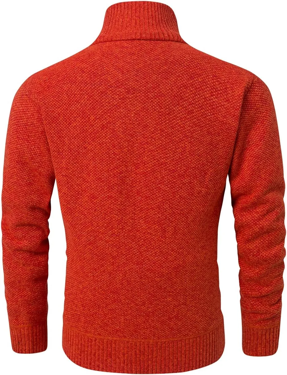Vcansion Men's Classic Cardigan Sweaters Stand Collar Slim Fit Casual Knitted Sweater