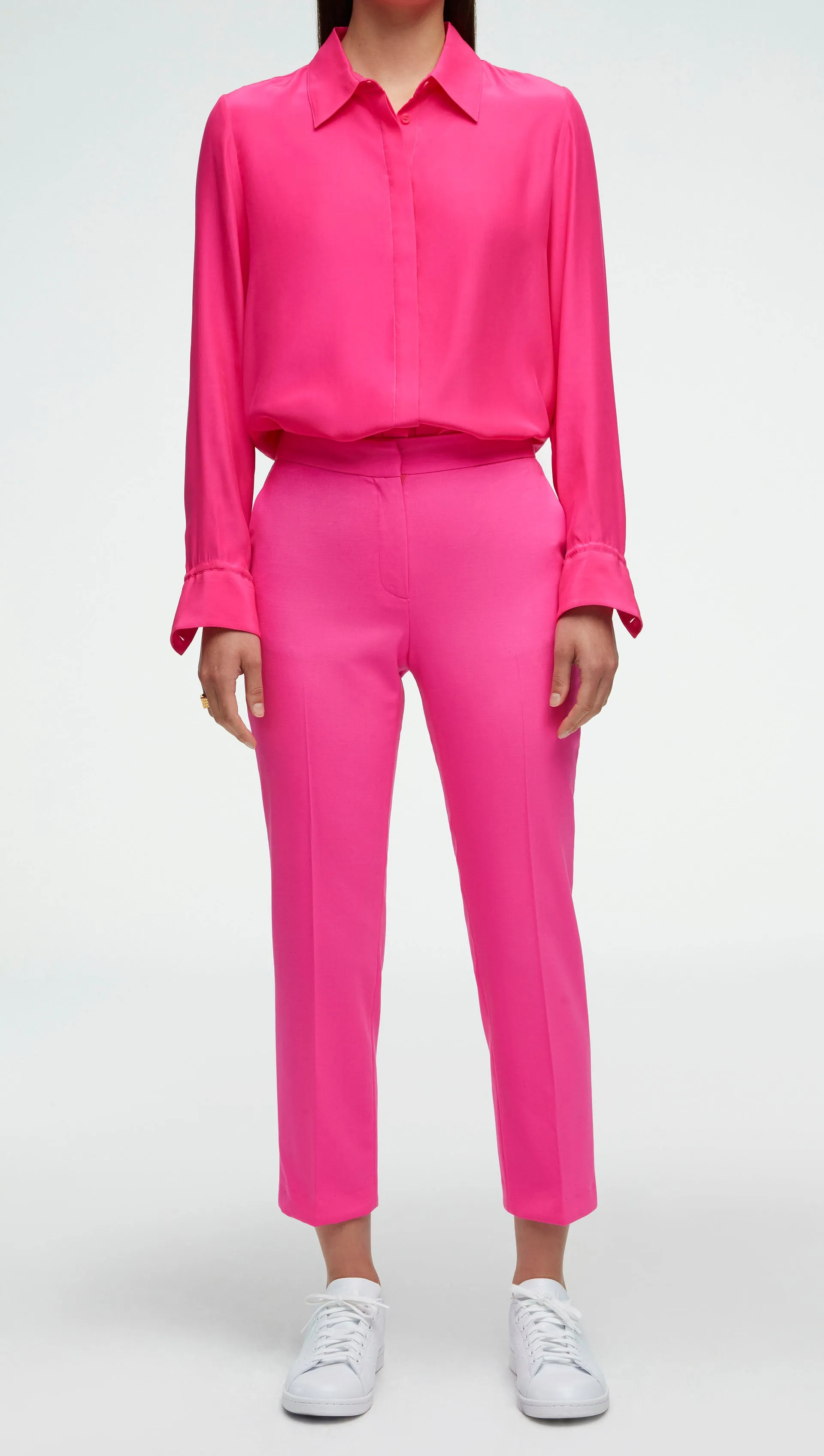 #VotingSuitsYou Trouser in Seasonless Wool | Bright Pink