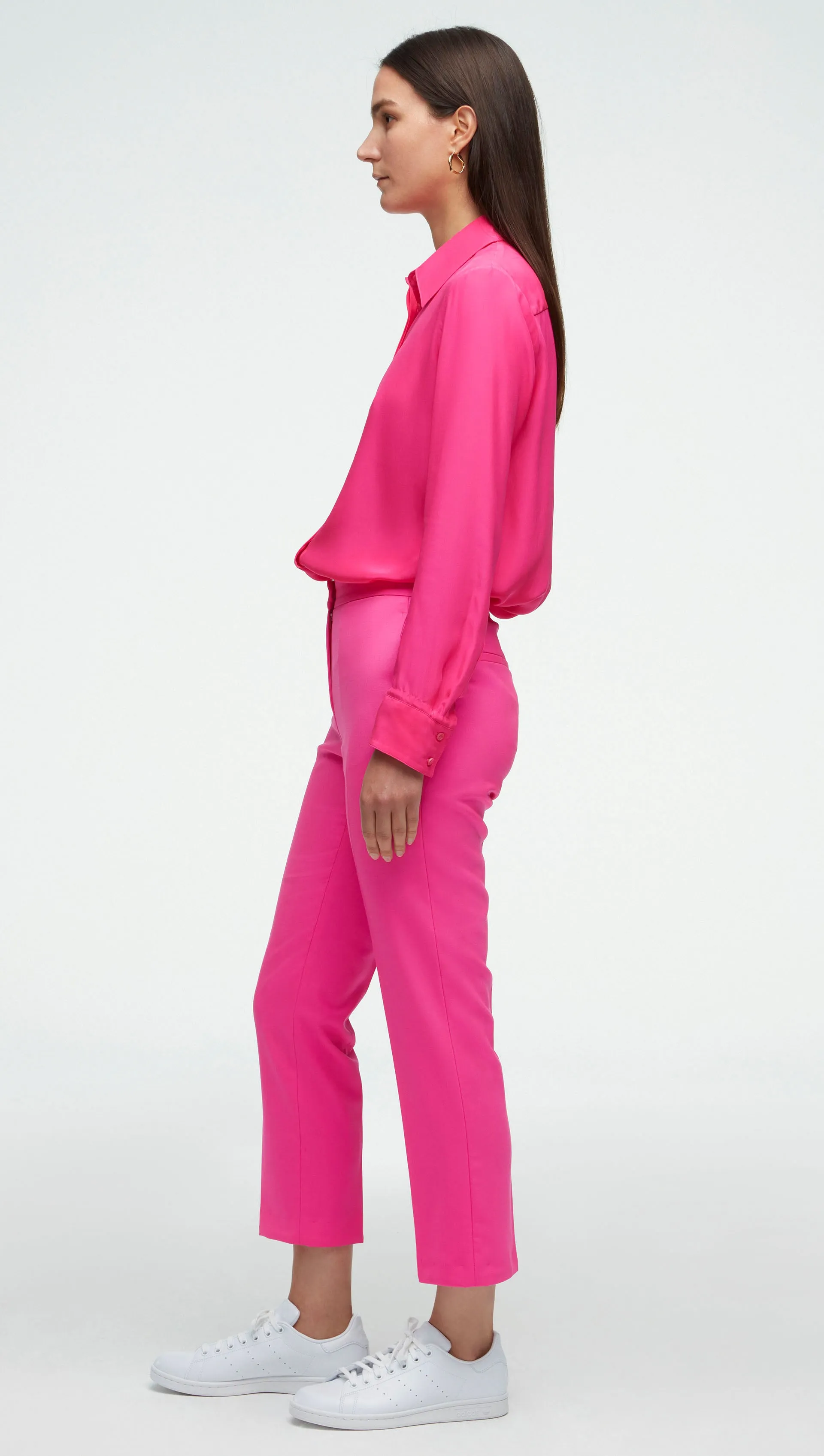 #VotingSuitsYou Trouser in Seasonless Wool | Bright Pink