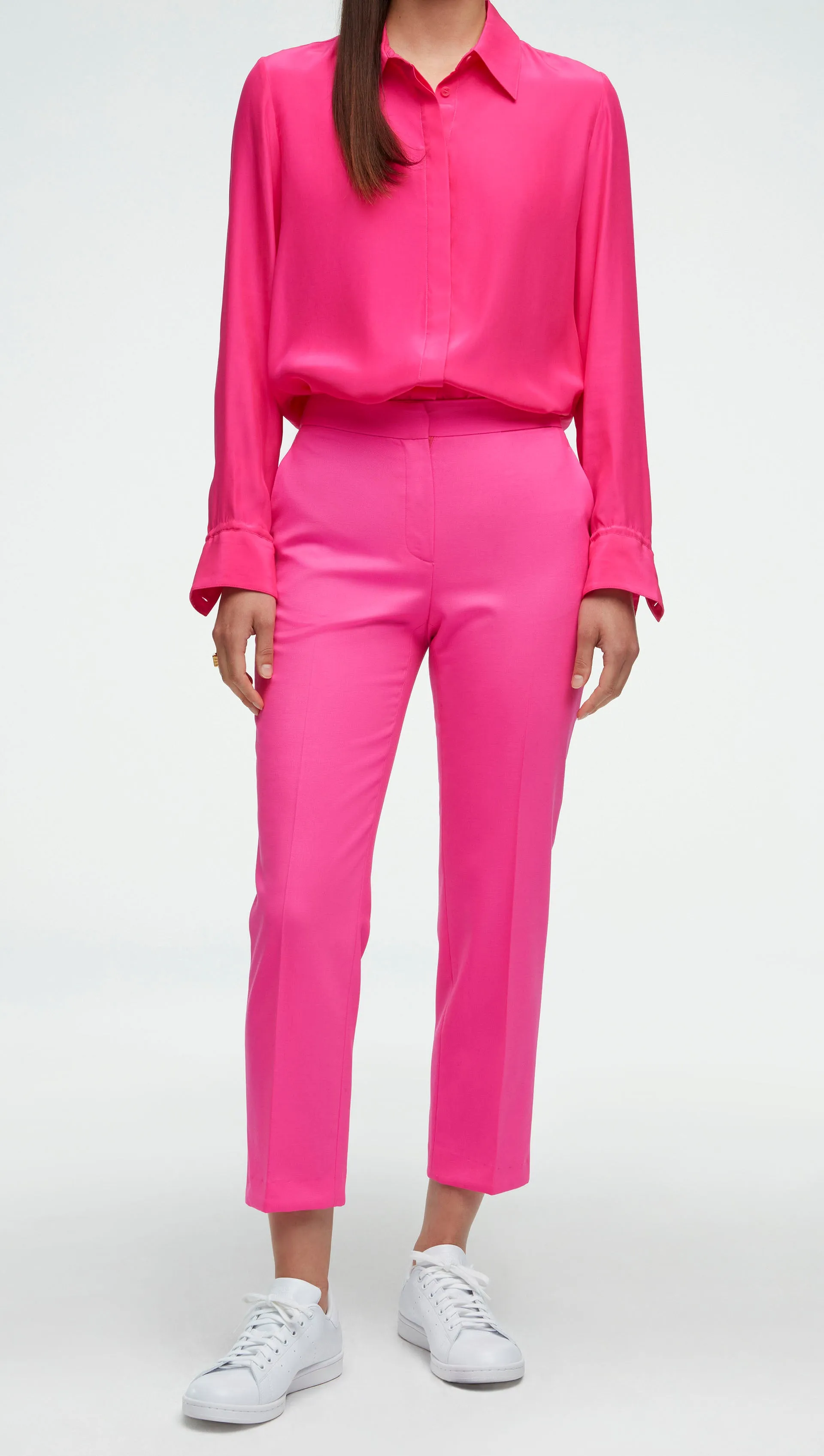 #VotingSuitsYou Trouser in Seasonless Wool | Bright Pink