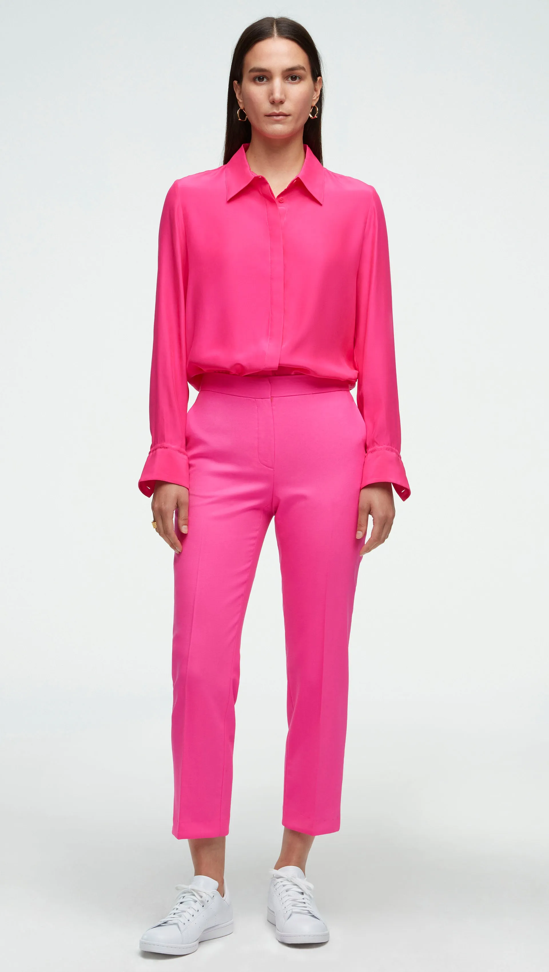 #VotingSuitsYou Trouser in Seasonless Wool | Bright Pink
