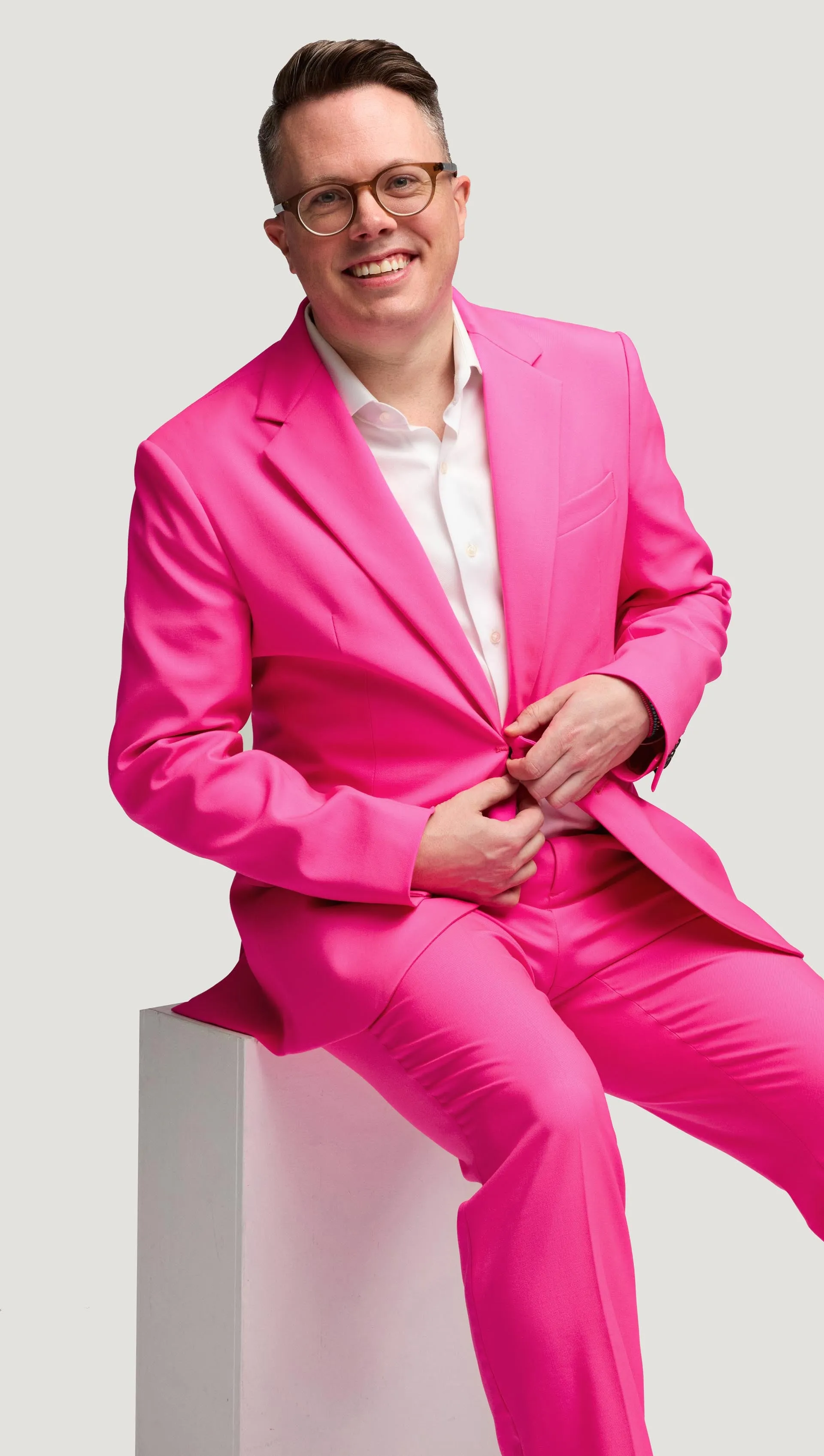 #VotingSuitsYou Unisex Ally Blazer in Seasonless Wool | Bright Pink