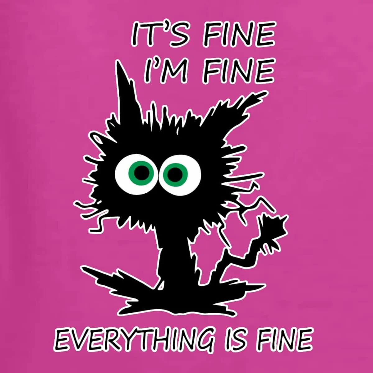 Wild Bobby Cat Joke It's Fine I'm Fine Everything is Fine Cat Lover Unisex Graphic Hoodie Sweatshirt