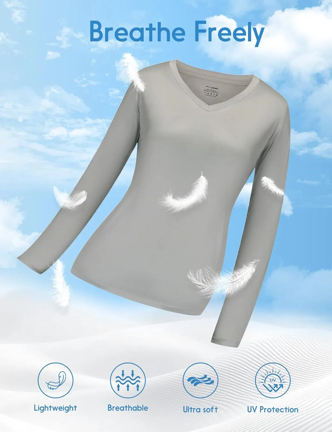 Women's Long Sleeve Moisture Wicking Athletic Shirts Dry Fit Workout Tops for Women