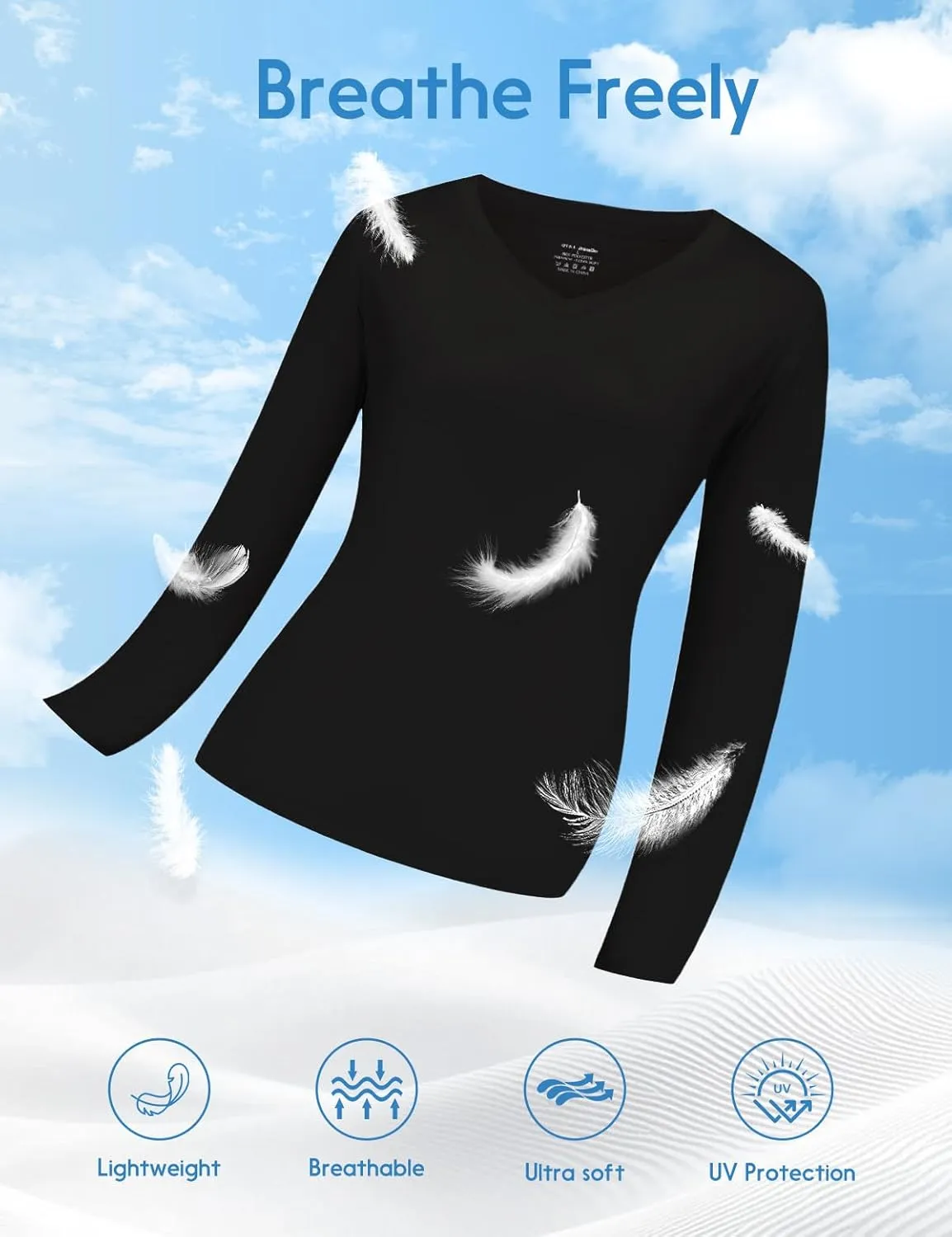 Women's Long Sleeve Moisture Wicking Athletic Shirts Dry Fit Workout Tops for Women